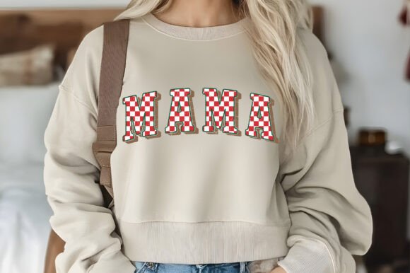 Checkered Christmas Mama Varsity Embroidery Design Review
