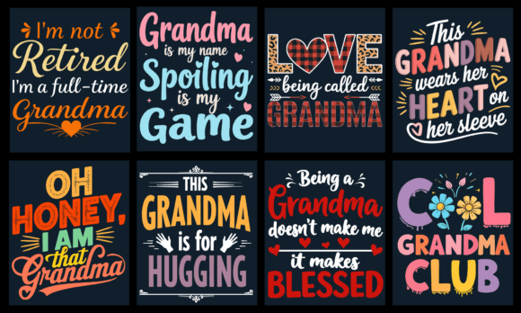 Grandma T-Shirt Design Bundle: A Warm Embroidery Addition