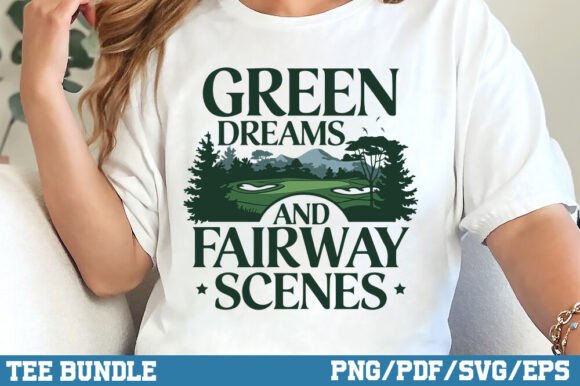 Green Dreams, Golf Trendy T-Shirt Design Review for Real Projects