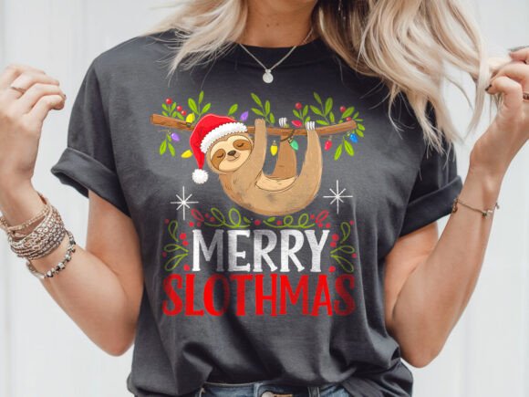 Merry Slothmas Christmas Tshirt Design Review for Real Projects